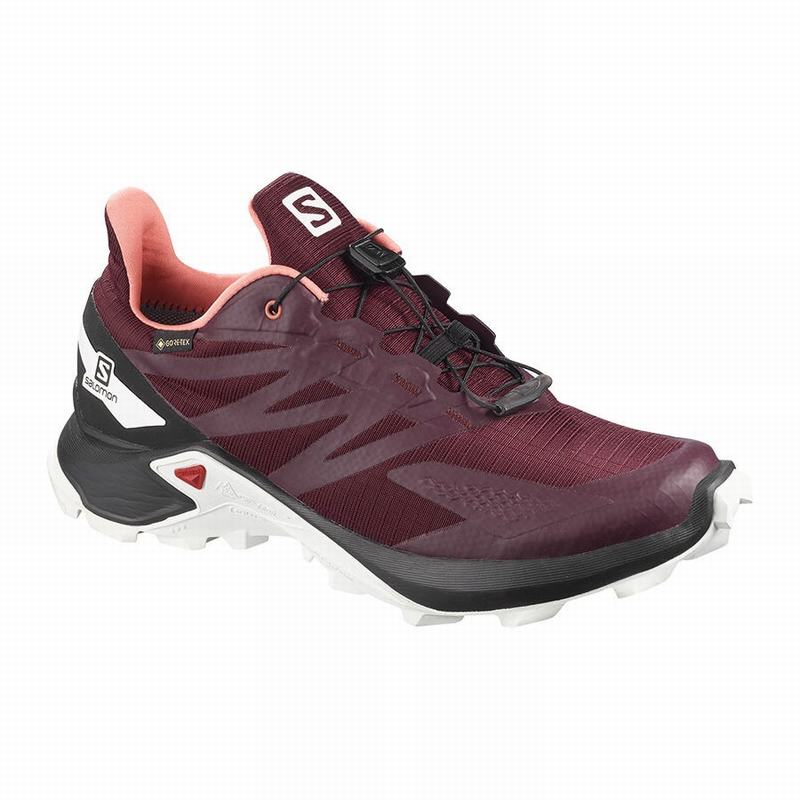 Salomon Israel SUPERCROSS BLAST GTX W - Womens Trail Running Shoes - Burgundy/Black (ZUTO-37542)